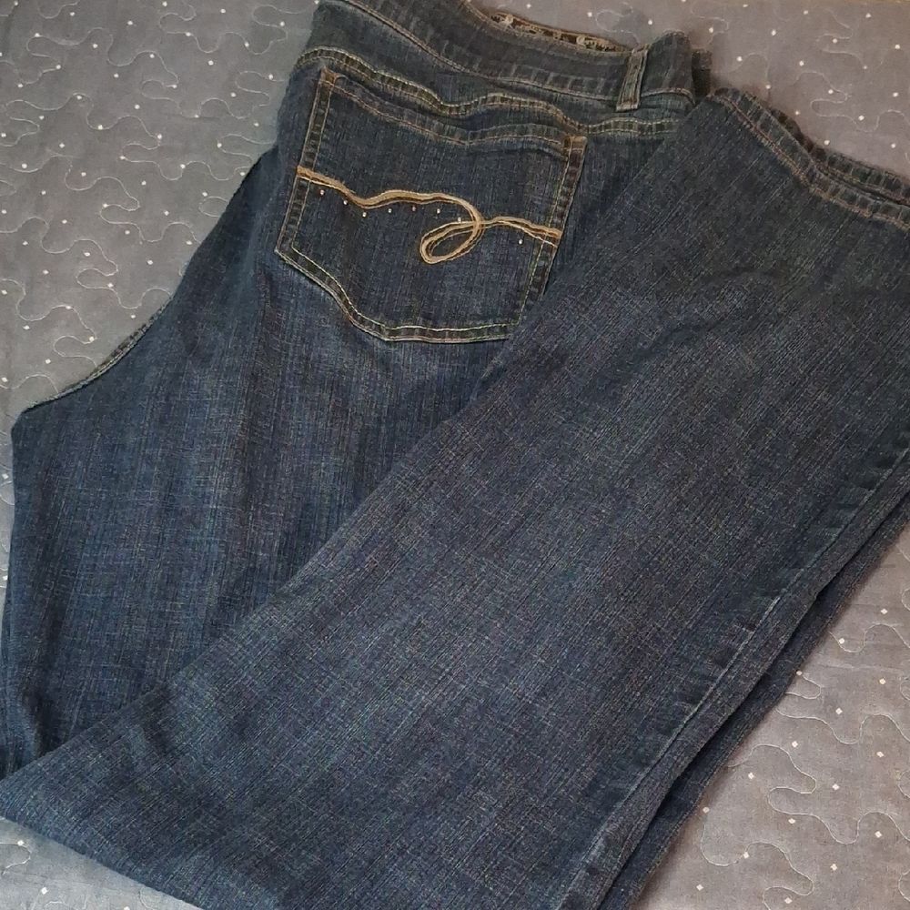 Riders by Lee Dark Wash Jeans with Curved Stitch Back Pocket